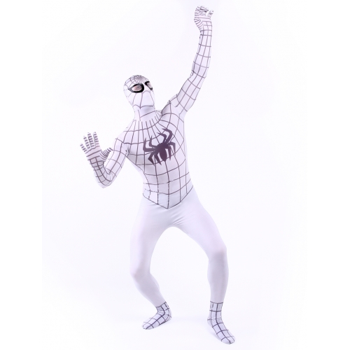 White Zentai Suits Spiderman Costume